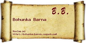 Bohunka Barna névjegykártya