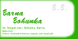 barna bohunka business card